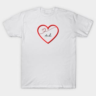 AADI Name Shirt in Heart T-Shirt